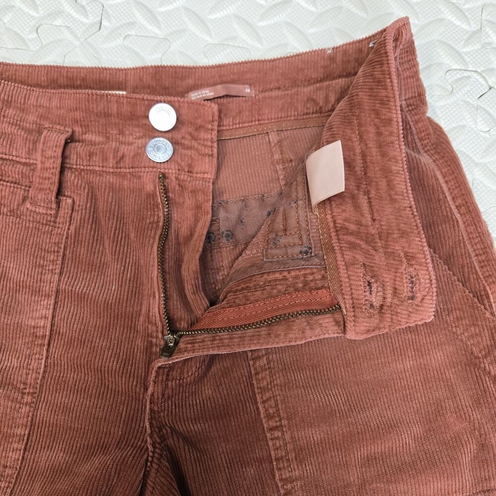 Anthropologie Pilcro The Wanderer Corduroy Pants 26 Womens Sedona Red Distressed - Picture 11 of 15